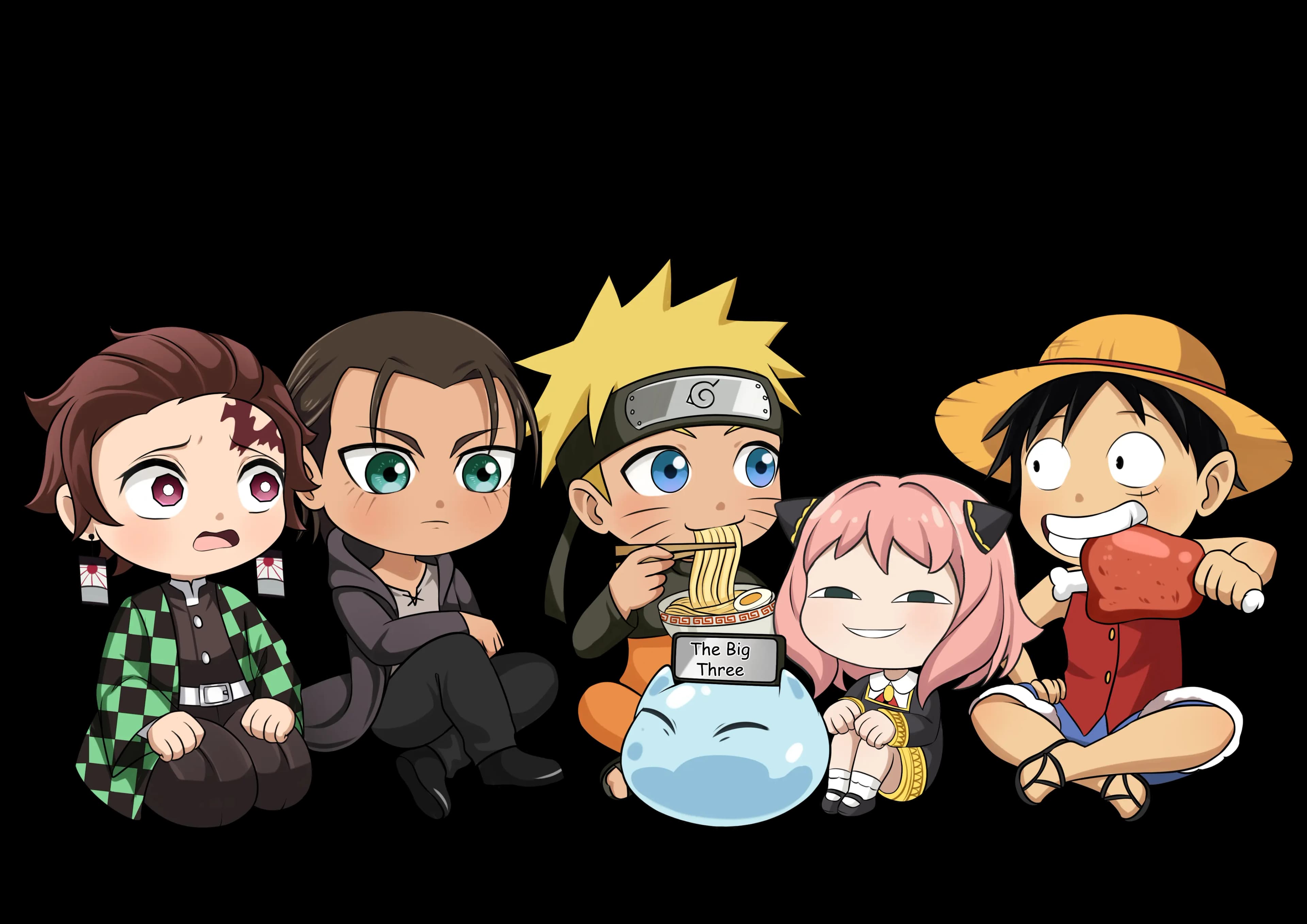 NANI fandom charades anime collage with Naruto characters